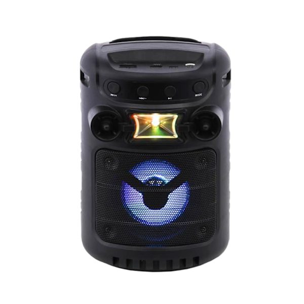Bluetooth-högtalare, bärbar utomhusstereo med färgade löpande lampor（Fri storlek，Svart）