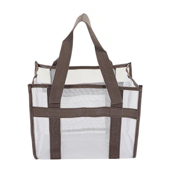 Mesh-håndtaske til opbevaring af skaller, legetøj, stor kapacitet, Oxford-stof, skaller, opbevaringspose til børn, udendørs, strand, pool (43*32*21cm)