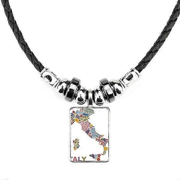 Halsband med karta över Italien, landmärken, nationell flagga och arkitektur