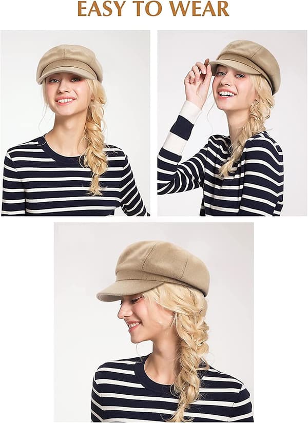 Dame ullskjerm beret, mote avisgutt cap baker, dame hatt cap beret cabbie cap
