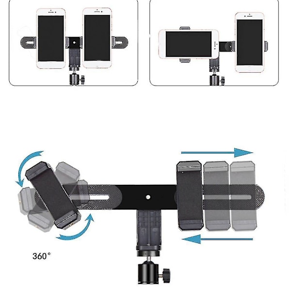 Influencers Internetkändis Dubbel Telefonhållare För Selfie Stick Stativ