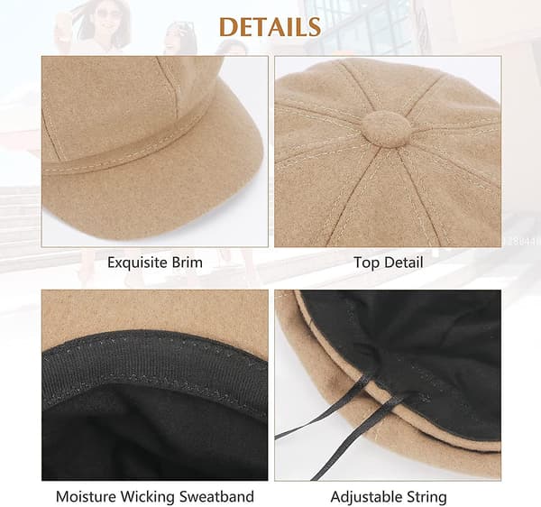 Dame ullskjerm beret, mote avisgutt cap baker, dame hatt cap beret cabbie cap
