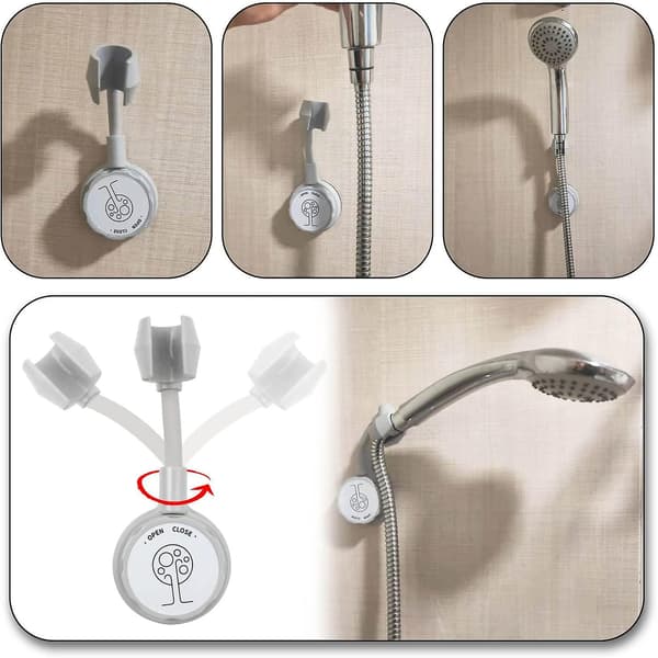 Sugekopp Dusjhodeholder, Justerbar Dusjhodeholder, 360 Roterbar Dusjholder