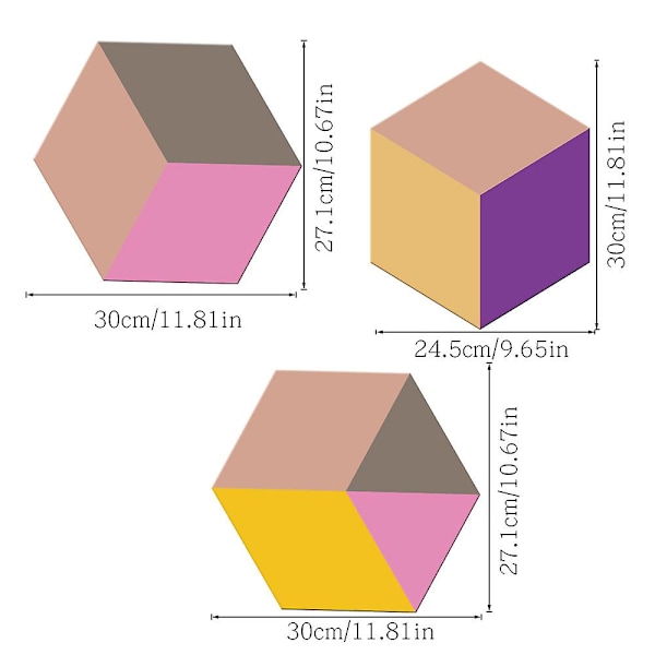 Stereo Farverige Sekskantede Geometriske Mønster Akryl Spejl Sticker Hjem Dekoration Print Væg Sticker