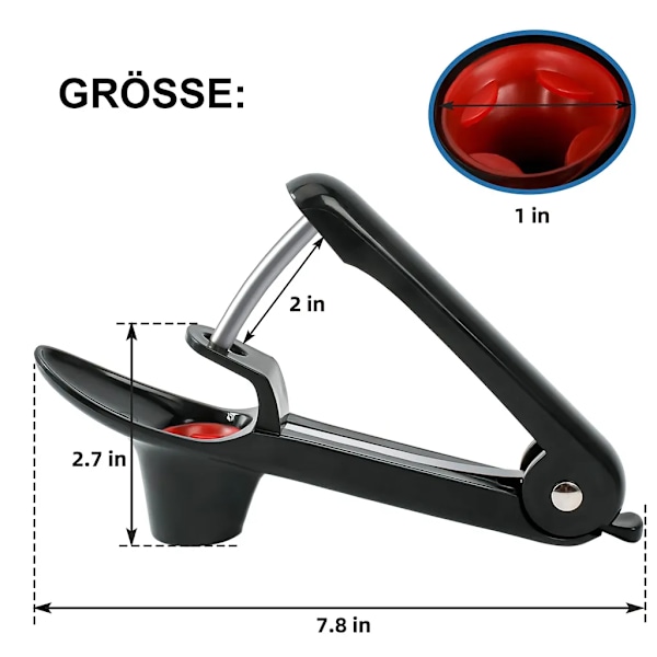 Kirsebærfjerner, rustfritt stål, 7,87\"*2,36\", grønn