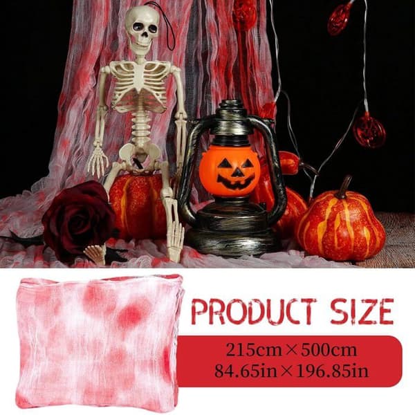 Skummelt stoff Halloween-dekorasjon, utendørs Halloween-dekorasjon, 500 cm