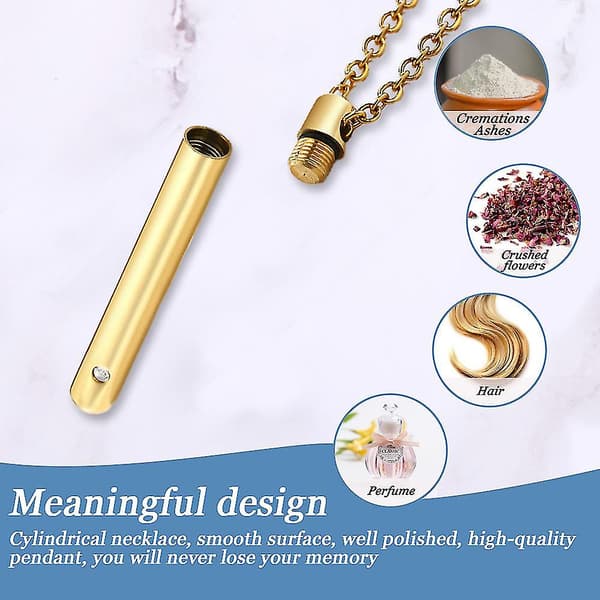 Unisex tilpasset minde Keepsake rustfrit stål cylinder kremationshalskæde