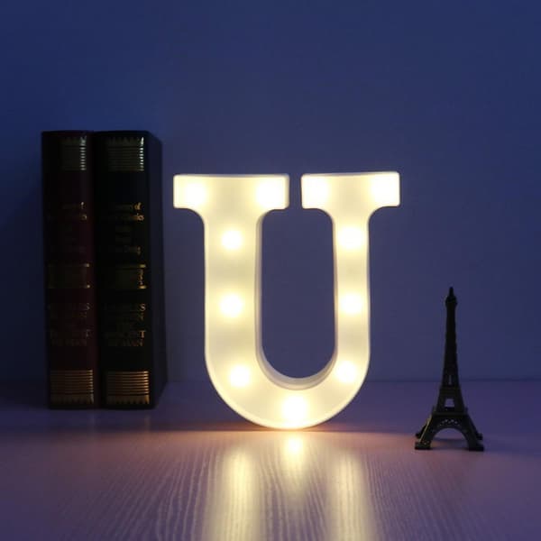 LED-lys nummer bokstavskilt for nattlys bryllup