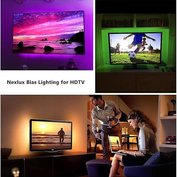 Retro LED-list - TV-belysning 5vusb Bluetooth RGB-ljus med dekorativ vägg-TV-bakgrundsbelysning med 2m