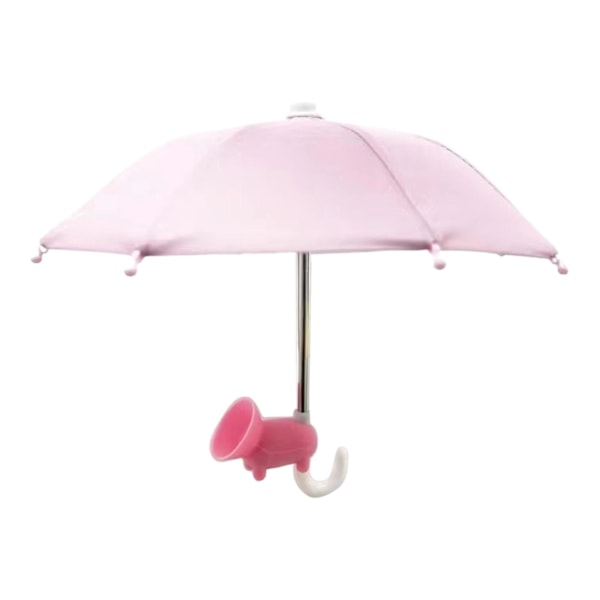 Mini paraply sugkopp telefonhållare gul silikon för pendling och cykeldekoration (rosa)
