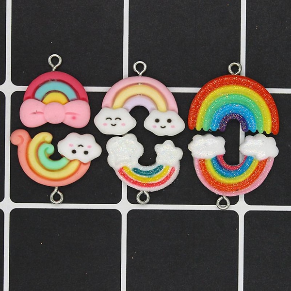 (Förpackning om 60) Rainbow träväska Berlock och nyckelring kit för barn dekoration - roliga barn konst och hantverk kit sex färger 10 stycken vardera