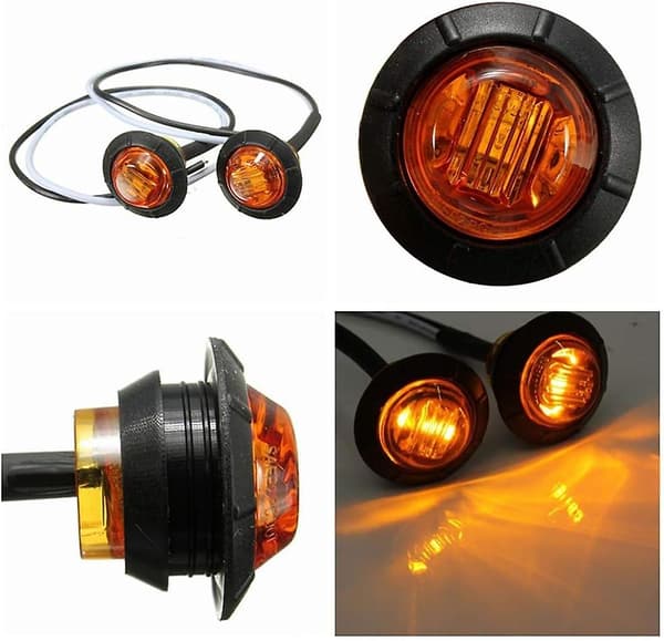 Vattentät 3/4\" Rund LED för fram, bak, sida, bil eller lastbilsmarkering, 12v