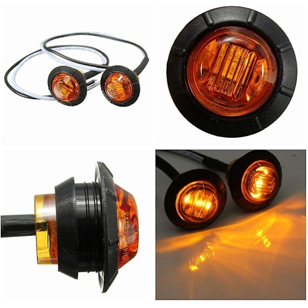 Vedenpitävä 3/4\" pyöreä LED-valo etu-, taka-, sivu-, auto- tai kuorma-auton merkkivalaisimeen, 12 V