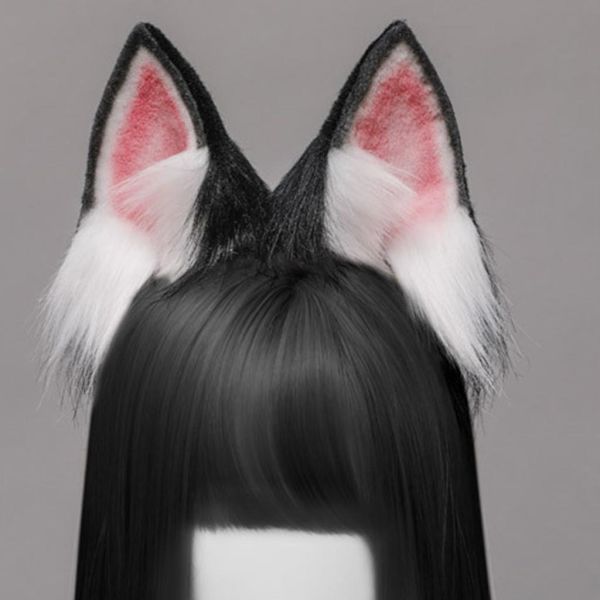 Dyre Hundeører Hårbøjle Plys Hovedbeklædning Cosplay Halloween Fest Hovedbøjle（B）