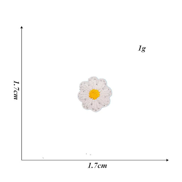 Dww-Patch stryge-på patch sy Daisy Flower Patches 24 kreative stykker Daisy Flower Sticker til delikat broderi
