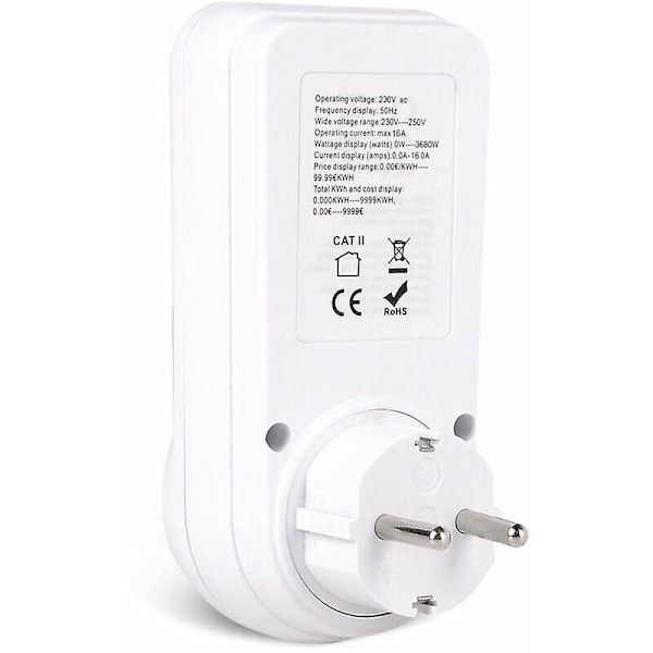 MSBD DDS109L Digital Energimåler Wattmeter Strømovervågningsenhed Elektricitet Kwh Strømmålingsanalysator - EU Stik Spændingstester og Detektor
