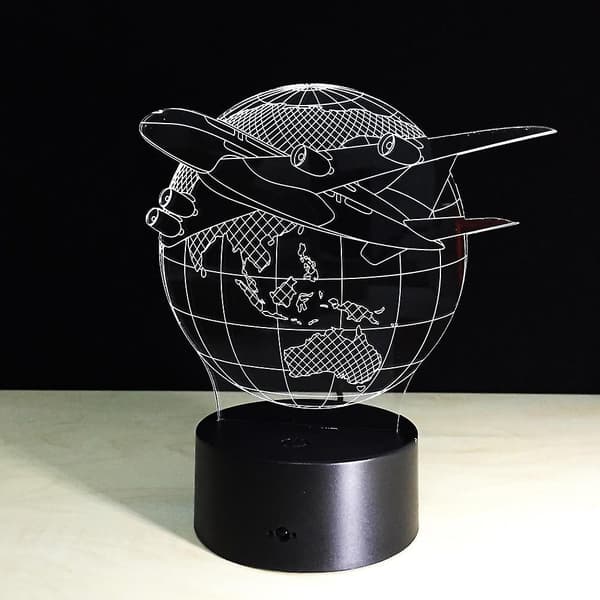 3D illusjon visuell nattlys endre LED-skrivebordslampe soverom hjemmedekor