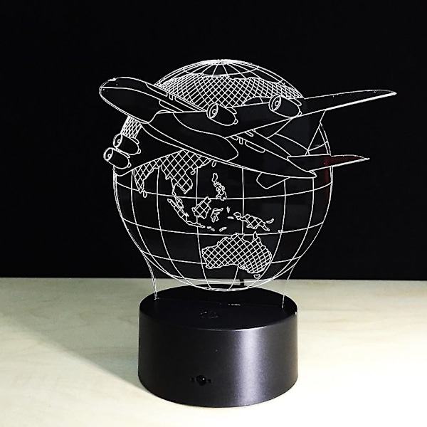 3D illusjon visuell nattlys endring led skrivebordslampe soverom hjemmedekor