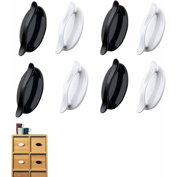 8 itseliimautuvaa ovenkahvaa, ikkunankahvaa, liimakahvaa (musta/valkoinen??)
