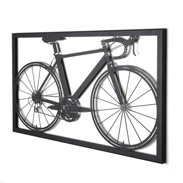 Metallcykel prydnad väggdekoration silhuetter handgjord väggkonst heminredning（48x28）