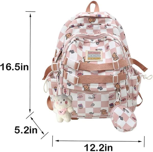 Kawaii skolesekk, jentesekk (rosa)