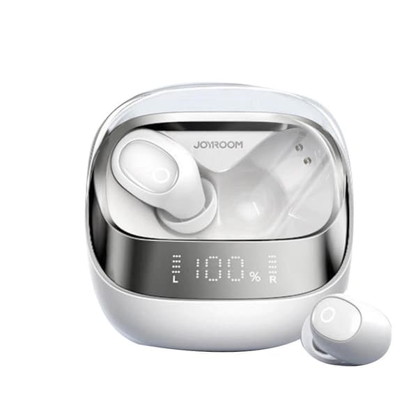 Trådlösa Bluetooth-hörlurar med brusreducering, smart digital display, HD-samtal, låg latens, A (Dawn White)