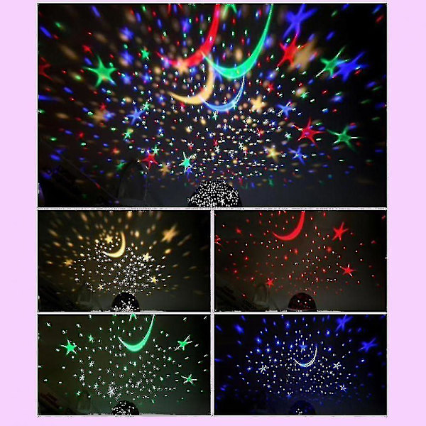 Blå LED Stjernehimmel Projektionslampe Roterende Projektionslampe USB Stjernehimmel Lampe Romantisk Projektionslampe Fuldt Ud Af Stjernehimmel