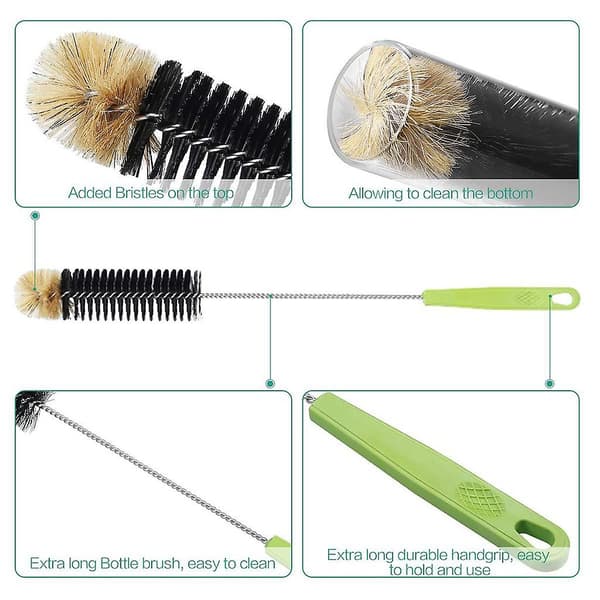 Puhdistus Caddy Ultra Long Jug Brush Pullo Brush Washers kapea pullo olut（Vihreä）
