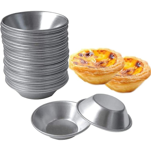 24 stk. æggekageforme, små tærteforme, dessertforme, bageforme, muffinforme, cupcakeforme, kageforme, bageværktøj