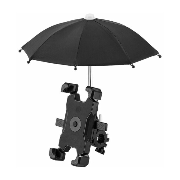 Polkupyörän matkapuhelinteline 360° pyörivä yhdellä painikkeella lukittava matkapuhelinteline, jossa on parasol Rider matkapuhelinteline (musta)