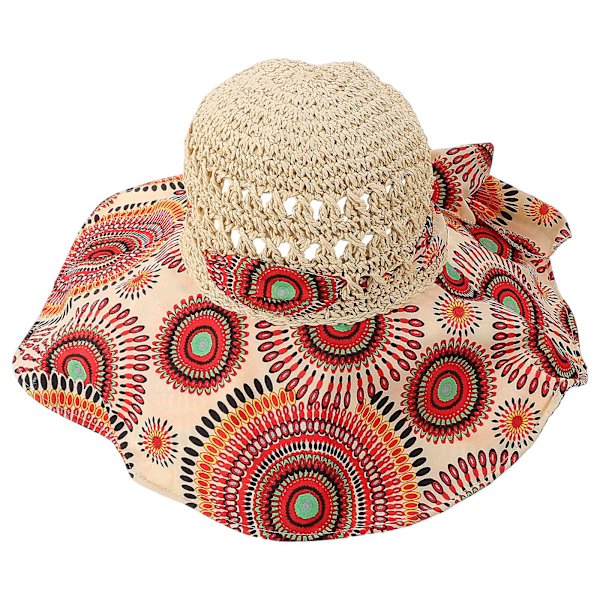 Kvinnors solhatt halm solhatt halm vävd solhatt sommar utomhus solskydd hatt（47.00X30.00X2.00CM，Som visas）