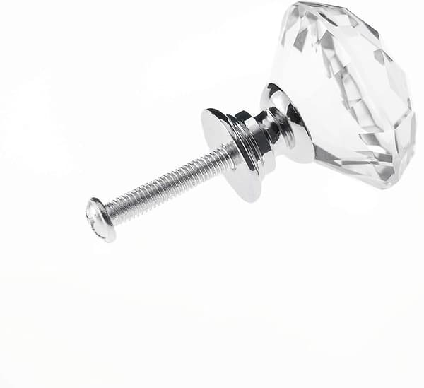 Diamantformede knotter i glass Transparent/Sølv 8 stk