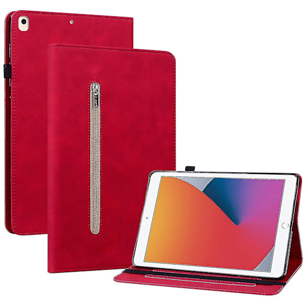 Til iPad 9,7-tommer/9,7-tommer (2017)/iPad Air 2/iPad Air (2013) Tablet Etui PU Tablet Pung Stativ（Stil E iPad 9,7-tommer (2018)，Rød, Rød）