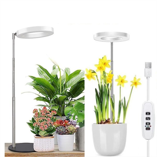 USB-lading, full lys plantelys med justerbar lysstyrke, LED-vekstlampe