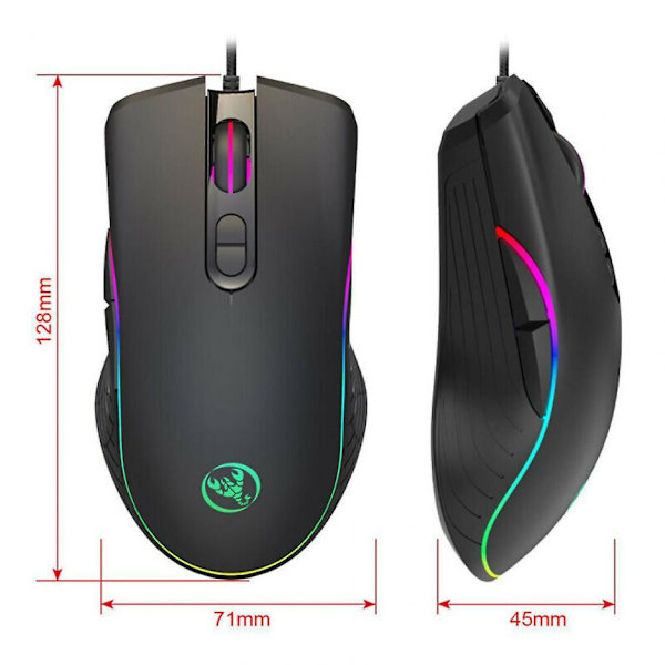 Paris Mouse 6400 Dpi Ergonomisk Håndholdt Rgb Optisk Baggrundsbelyst Kablet Gaming Mus