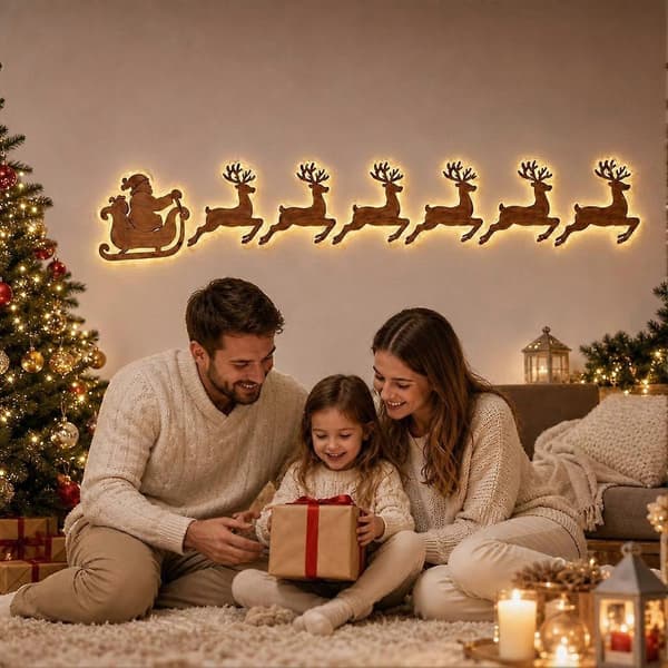 LED-ren väggdekal - Varm julstämning, enkel installation I