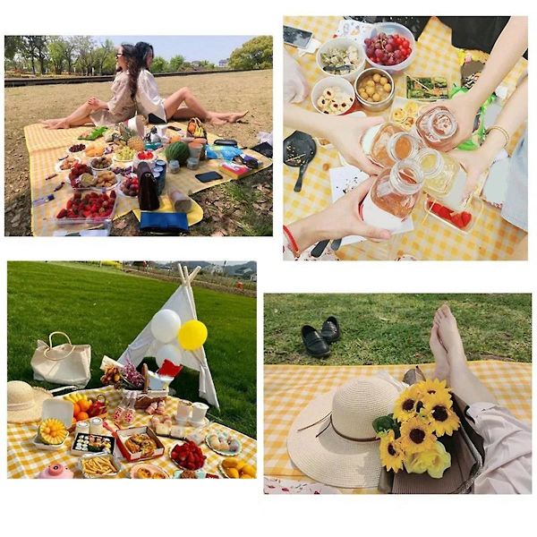 150x200cm Udendørs Campingmåtte Sovemåtte Picnicmåtte Fortykket Vandtæt Strandtæppe Camping Ti（Rød）