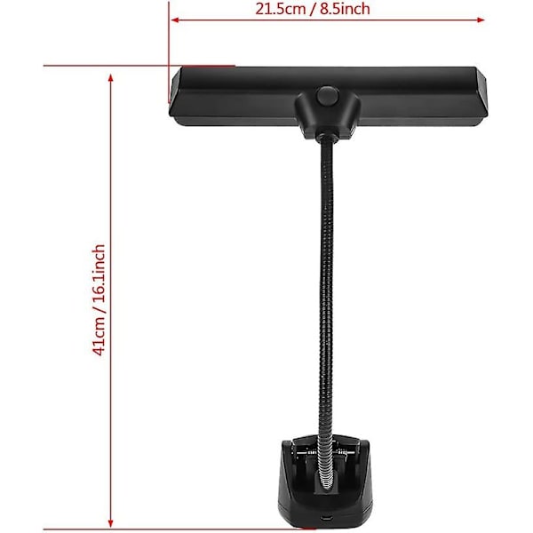 Nuottitelineen LED-valo, 9 LED-kiinnike nuottitelineen lamppuun, kannettava joustava lukulamppu, makuuhuoneen pöytälamppu