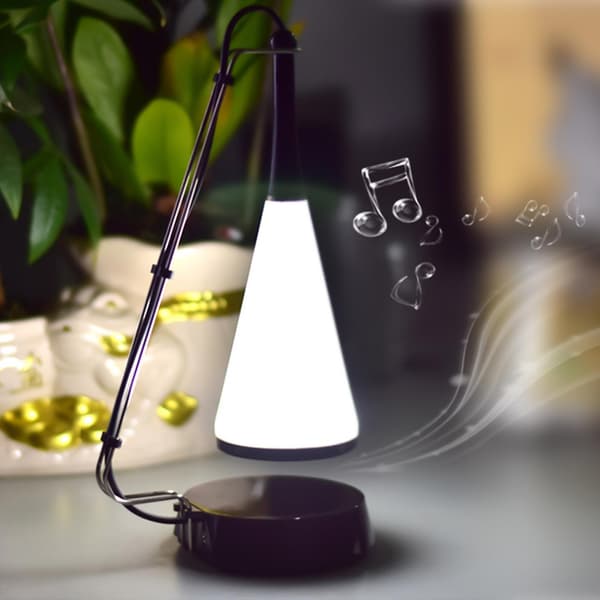Sängbordslampa med Bluetooth-högtalare, sängbordslampa med touch-kontroll, skrivbordslampa för sovrum