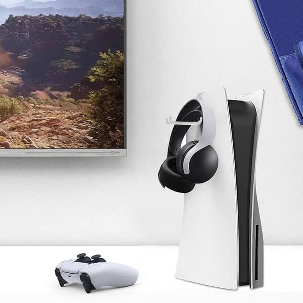 Headsetholder til Pulse 3D Headset, Joystickholder Stand til PS5 Konsol Spilcontrollerholder Bøjle Høretelefonholder Krog Holder til Gaming Headset