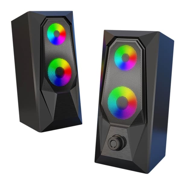 Computerhøjttalere Lysende LED Desktop Computer Audio Mini Laptop Parret Højttaler Multimedie Audio Udsalg