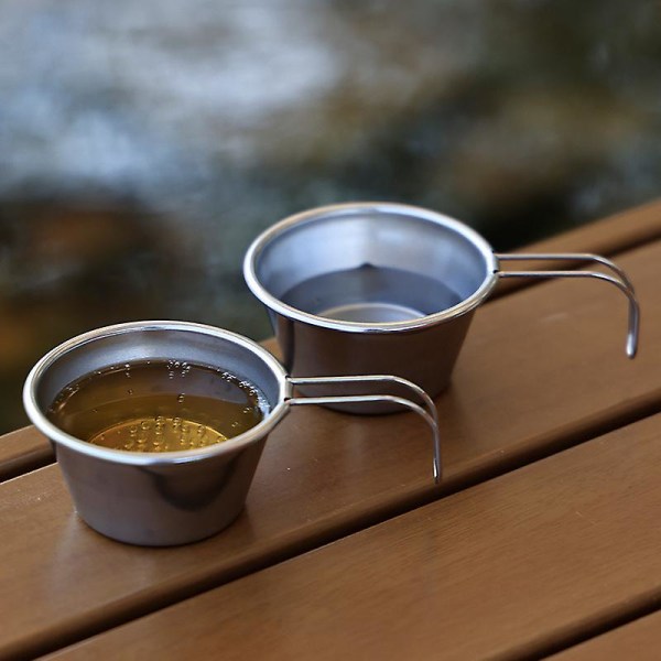 2 stycken vinglas i rostfritt stål 50 ml metallglas med handtag utomhus camping vandring kaffe te kopp