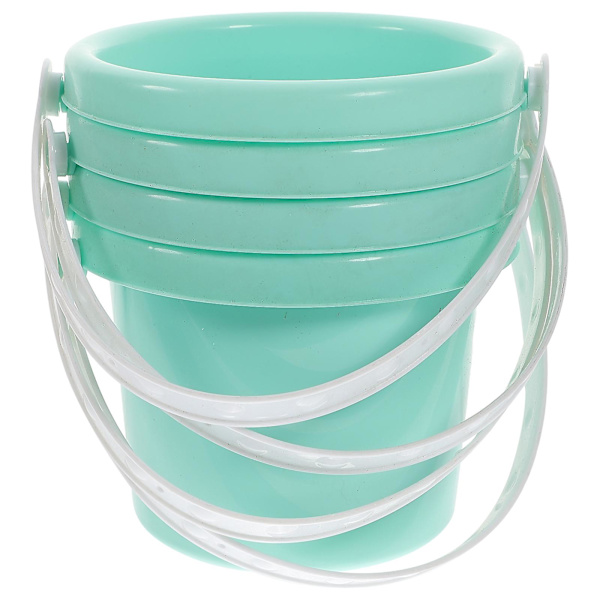 4 stk. Slottsform Sandbøtter Mini Bøtte Leke Barn Plast Sandbøtte (Tilfeldig Stil)（13.50X13.50X11.00CM，Tilfeldig Farge）
