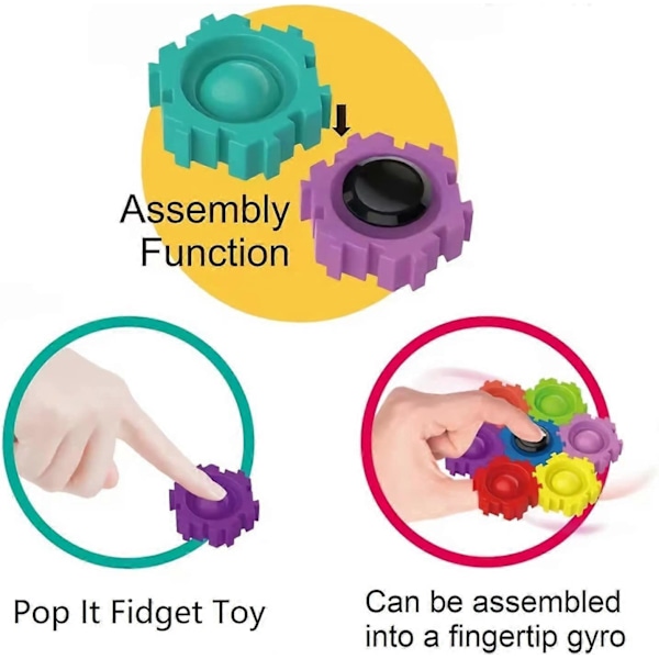 Roterande Magiska Bönor Fidget Leksaker Fidget Block och Fidget Spinner, Stressavlastande Leksaker, Kreativa Avkopplingspussel Leksaker för Pojkar Flickor Tonåringar & Vuxna