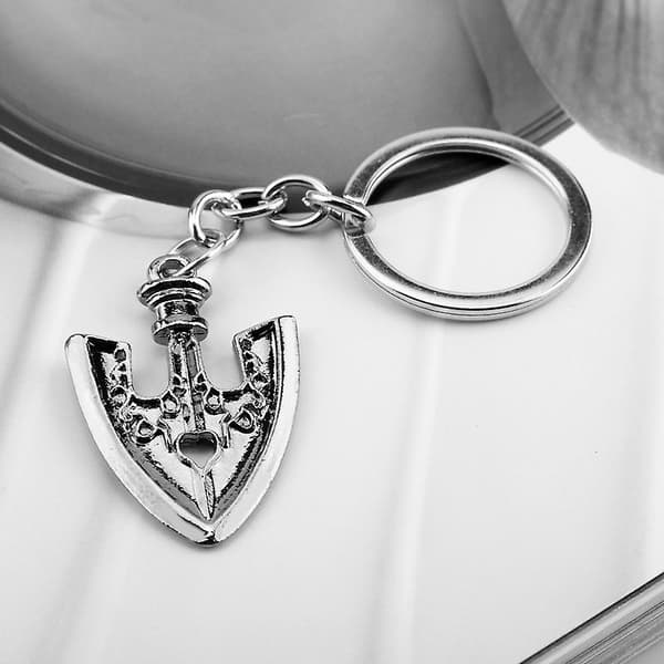 Dww-Jojos Bizarre Adventure Liten Spade Spade Legering Nyckelring Bil Hänge Läderrep Halsband 2 st