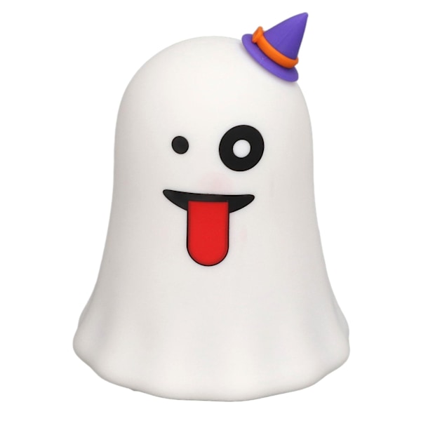 2024 LED söpö yölamppu haamun muotoinen 7 väriä valo USB-lataus silikonista ja ABS-sängynvalo lapsille makuuhuone Halloween