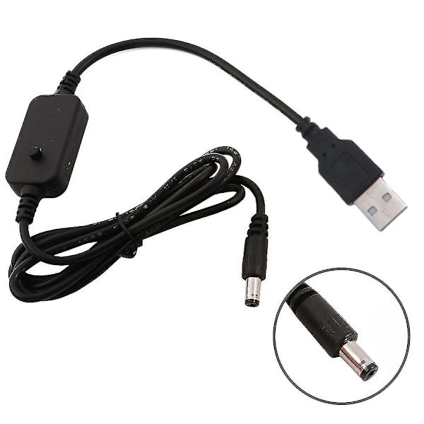 110cm Qc3.0 USB til Dc5.5x2.5mm/3.5x1.35mm/4.0x1.7mm/5.5x2.1mm 5v 9v 12v Justerbar Spændingskabelledning Til Router Kamera