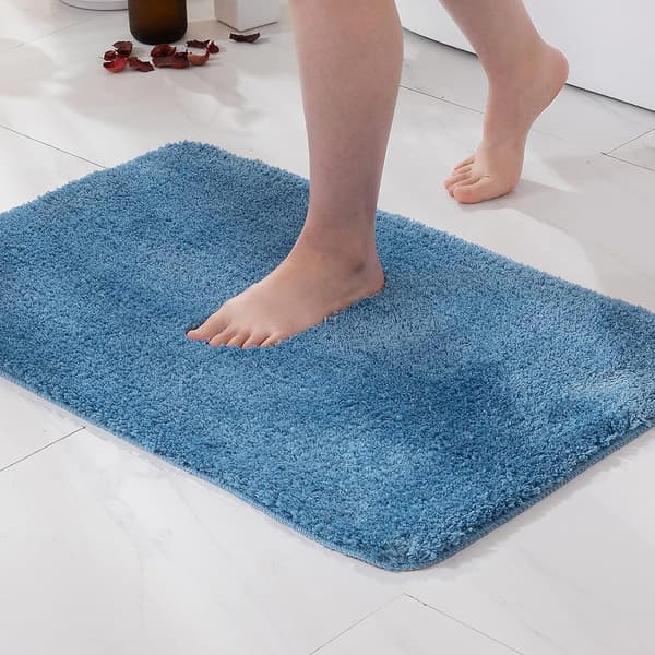 Badematte Sklisikker Dusjmatte Absorberende Teppe Dørmåtte (blå)