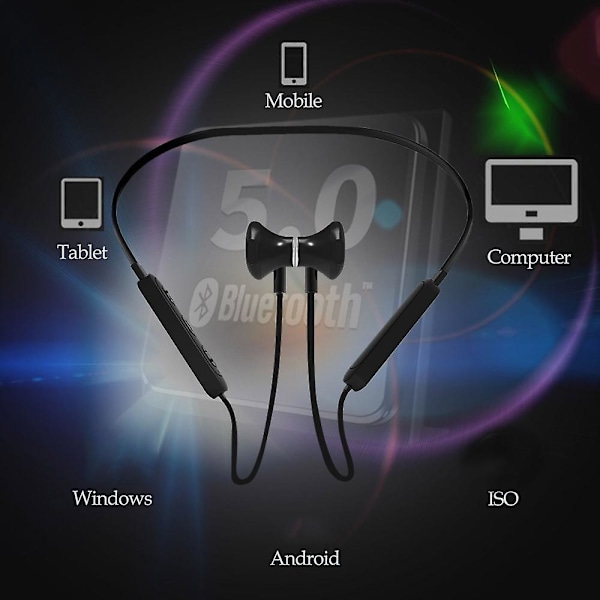 Vedenpitävät langattomat Bluetooth 5.0 -kaulanauha-kuulokkeet, urheilulliset magneettiset kuulokkeet, korvan sisäiset nappikuulokkeet, stereokuulokkeet iOS- ja Android-puhelimille