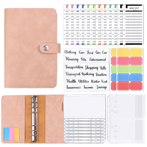 Budget Planner Budget Binder A6, Spara pengar mapp Pengar kuvert Kuvertmetod Med pengarfack A6 Binder Budget Notebook